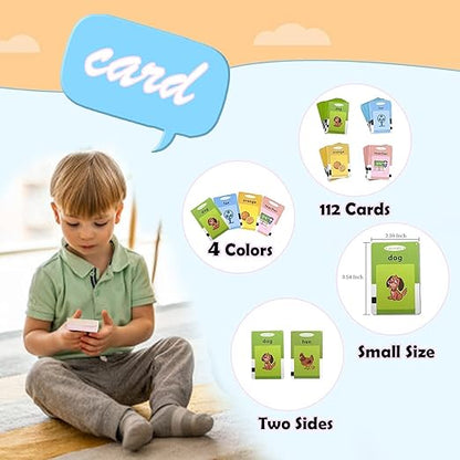 Flash Cards Reading Machine - 112 pcs Card with 224 Words