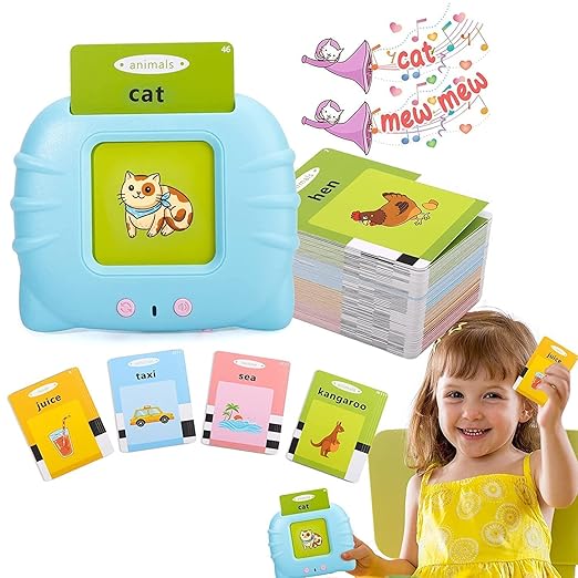 Flash Cards Reading Machine - 112 pcs Card with 224 Words