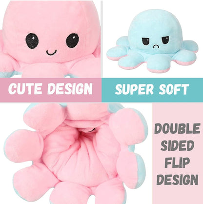 Reversible Octopus Plush Stuffed Animal Soft Toy for Kids | Super Soft Octopus Plush Toy for Boys and Girls | Octopus Plushie Reversible -18cm