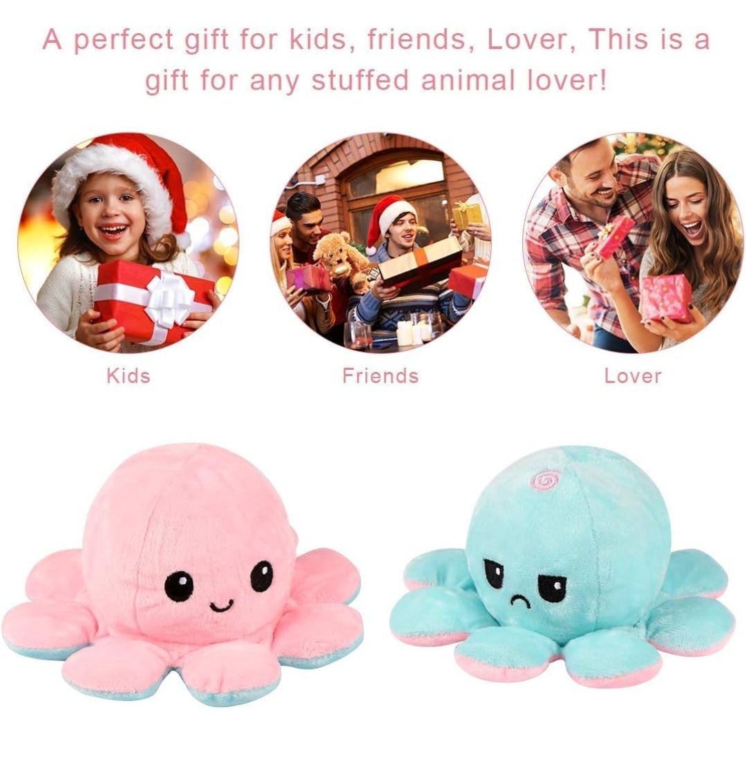 Reversible Octopus Plush Stuffed Animal Soft Toy for Kids | Super Soft Octopus Plush Toy for Boys and Girls | Octopus Plushie Reversible -18cm