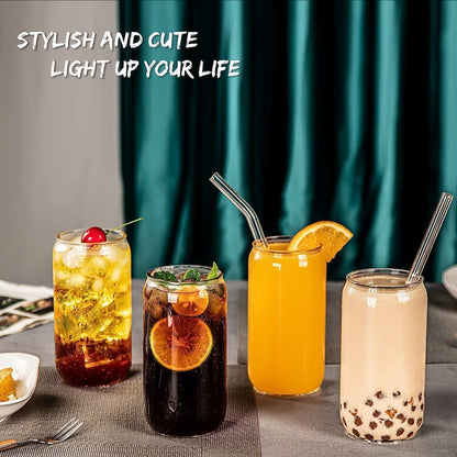 Juice Glasses - 500 ml | Can Shaped Juice Glasses, Ideal for Water, Juice, Cocktail, Soda, Iced Coffee Glasses