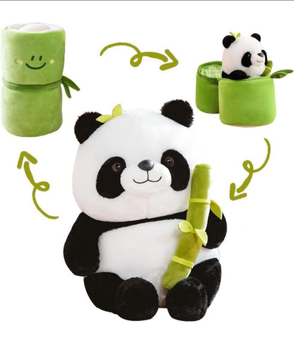 Cute Panda Plush with Bamboo