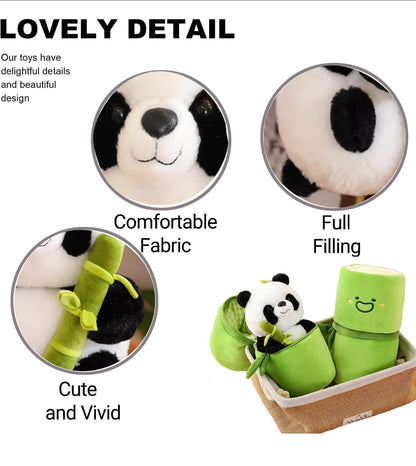 Cute Panda Plush with Bamboo