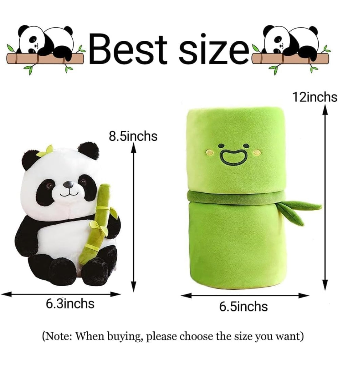 Cute Panda Plush with Bamboo