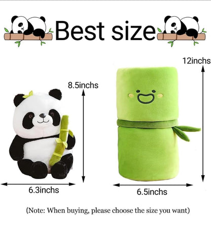 Cute Panda Plush with Bamboo