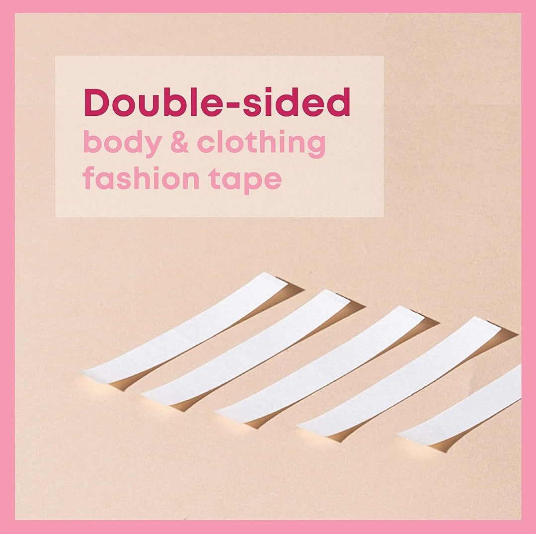 Fearless Double Sided Tape for Fashion, Clothing and Body - 36 Strips | All Day Strength Invisible Dress Tape for women